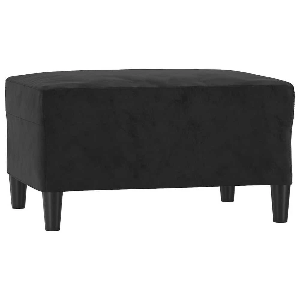 Sofa Sofos komplektas su pagalvėmis, 4 dalių, juodas, aksomas
