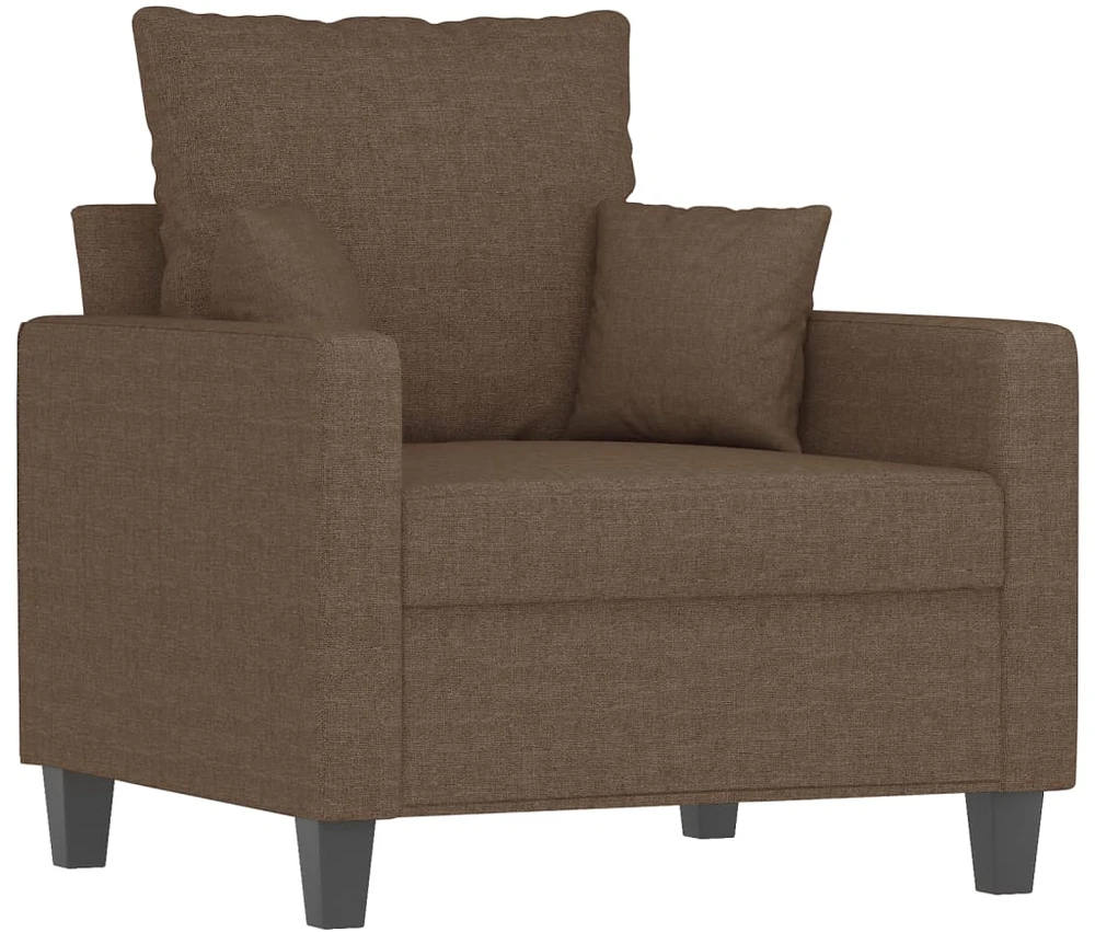 Sofa Sofos komplektas su pagalvėmis, 4 dalių, rudas, audinys