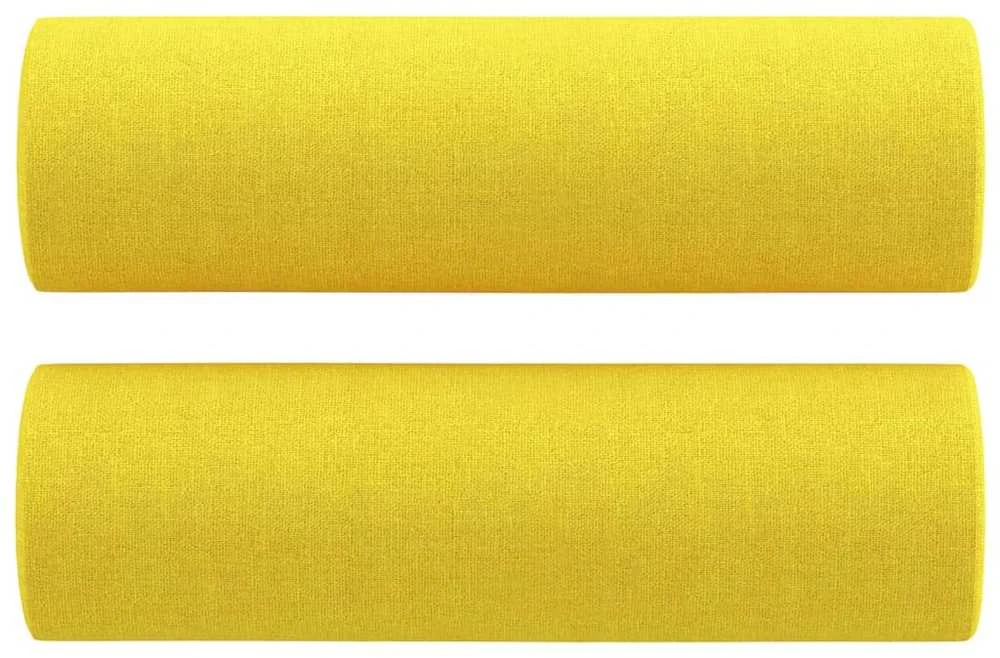 Sofa Sofos komplektas su pagalvėmis, 4 dalių, geltonas, audinys