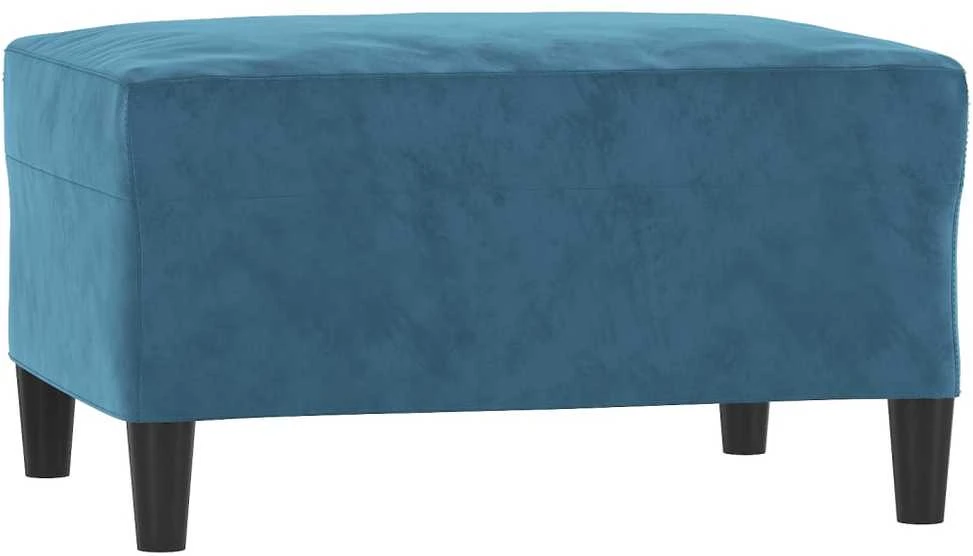Sofa Sofos komplektas su pagalvėmis, 4 dalių, mėlynas, aksomas