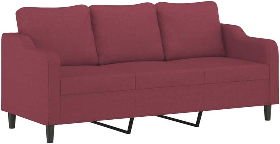 Sofa Sofos komplektas su pagalvėmis, 4 dalių, vyno, audinys