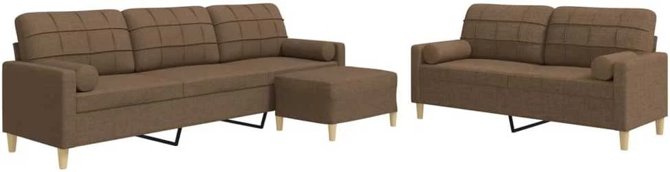 Sofa Sofos komplektas su pagalvėmis/pakoja, 3 dalių, juoda, audinys
