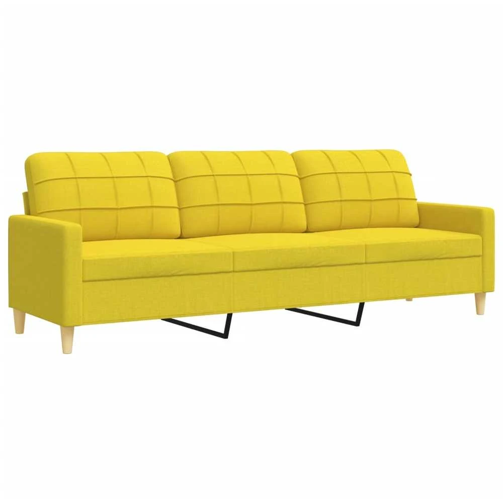 Sofa Sofos komplektas su pagalvėmis/pakoja, 3 dalių, geltonas