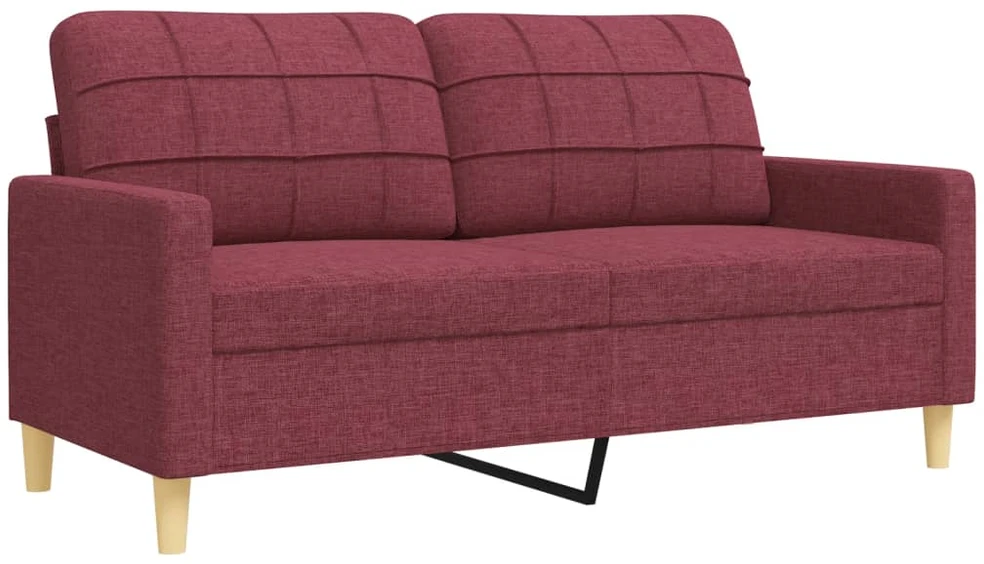 Sofa Sofos komplektas su pagalvėmis/pakoja, 3 dalių, vyno raudona