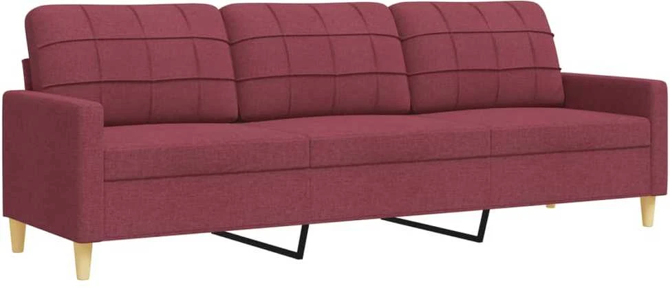 Sofa Sofos komplektas su pagalvėmis/pakoja, 3 dalių, vyno raudona