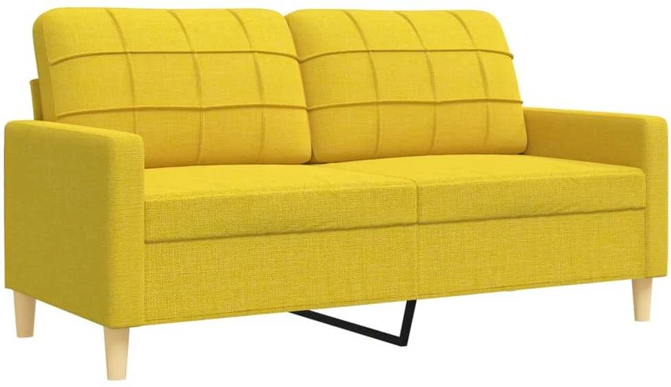 Sofa Sofos komplektas su pagalvėmis/pakoja, 3 dalių, geltonas