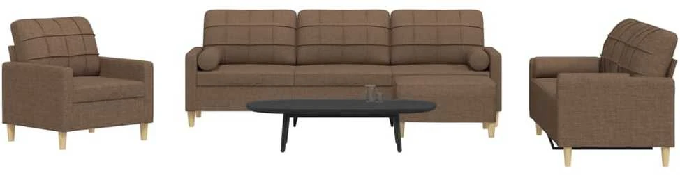 Sofa Sofos komplektas su pagalvėmis/pakoja, 4 dalių, juoda, audinys