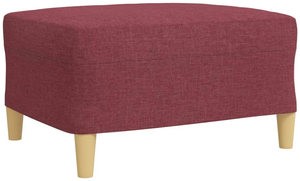 Sofa Sofos komplektas su pakoja, 3 dalių, vyno, audinys