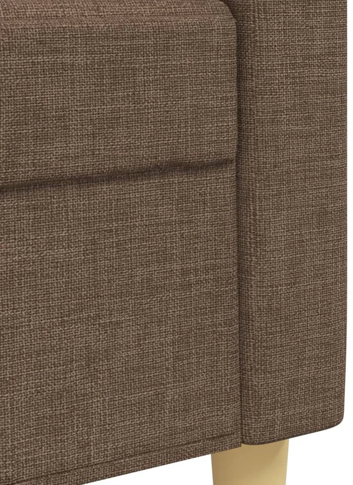 Sofa Sofos komplektas su pakoja, 4 dalių, rudas, audinys