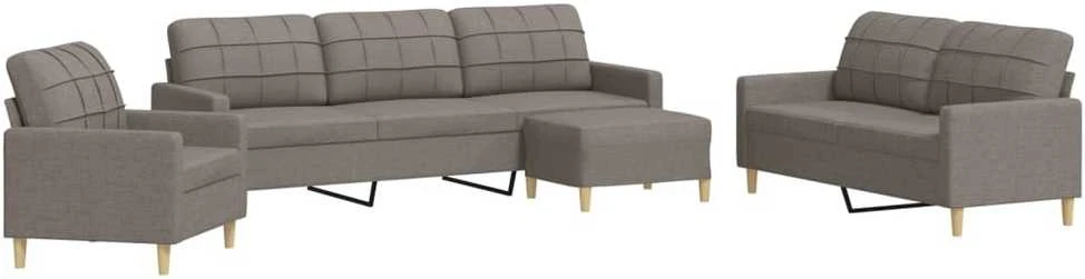 Sofa Sofos komplektas su pakoja, 4 dalių, taupe, audinys