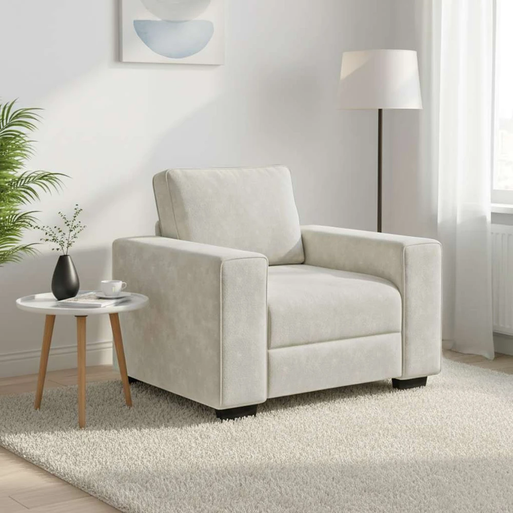 Sofa Sofos krėslas, kreminės spalvos, 100x77x82 cm, aksomas