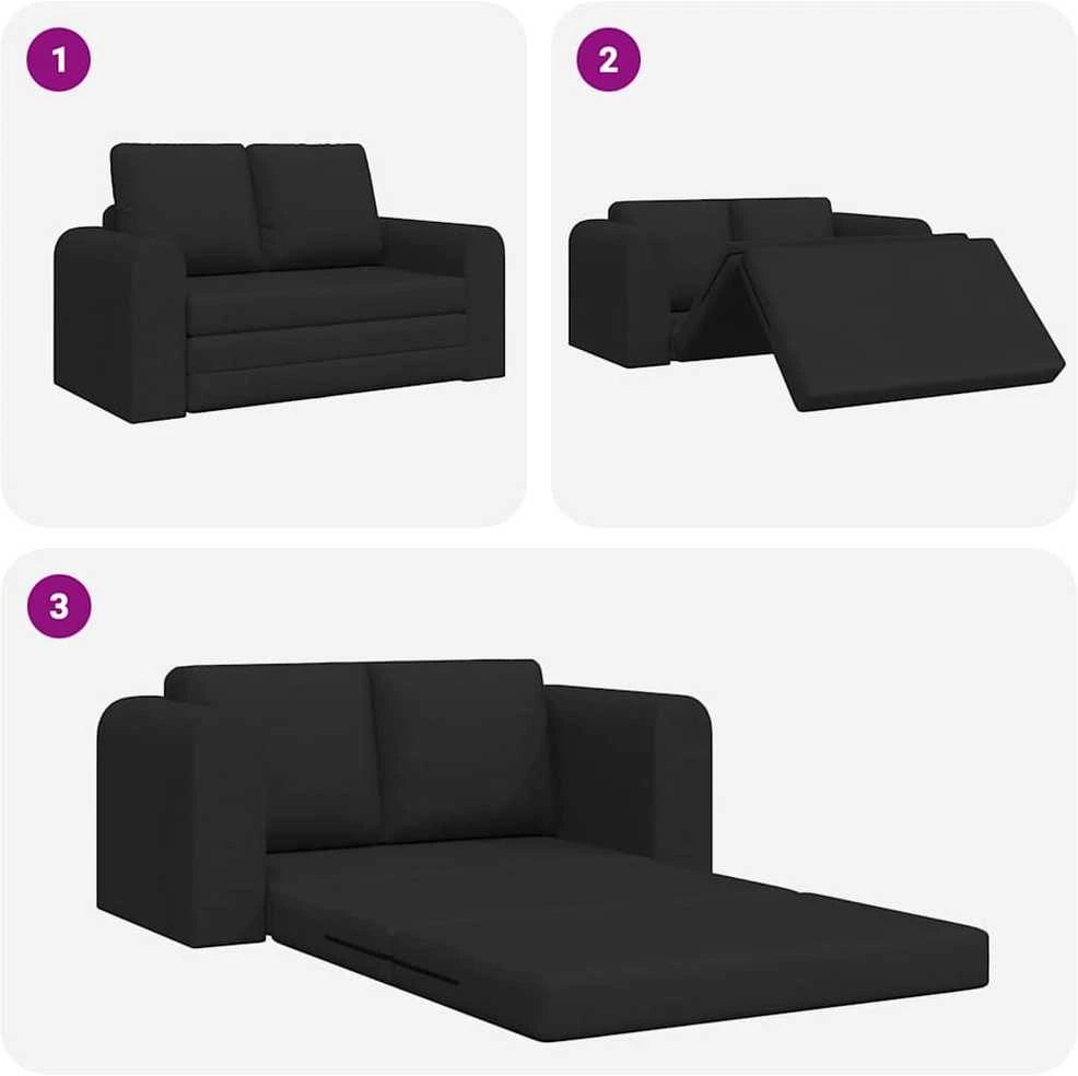 Sofa lova Juoda 148 x 71 x 83 cm audinys
