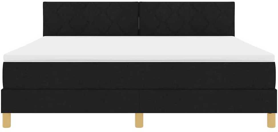 LED Čiužinio Lova su galvūgalio Juodas 180 x 200 cm audinys