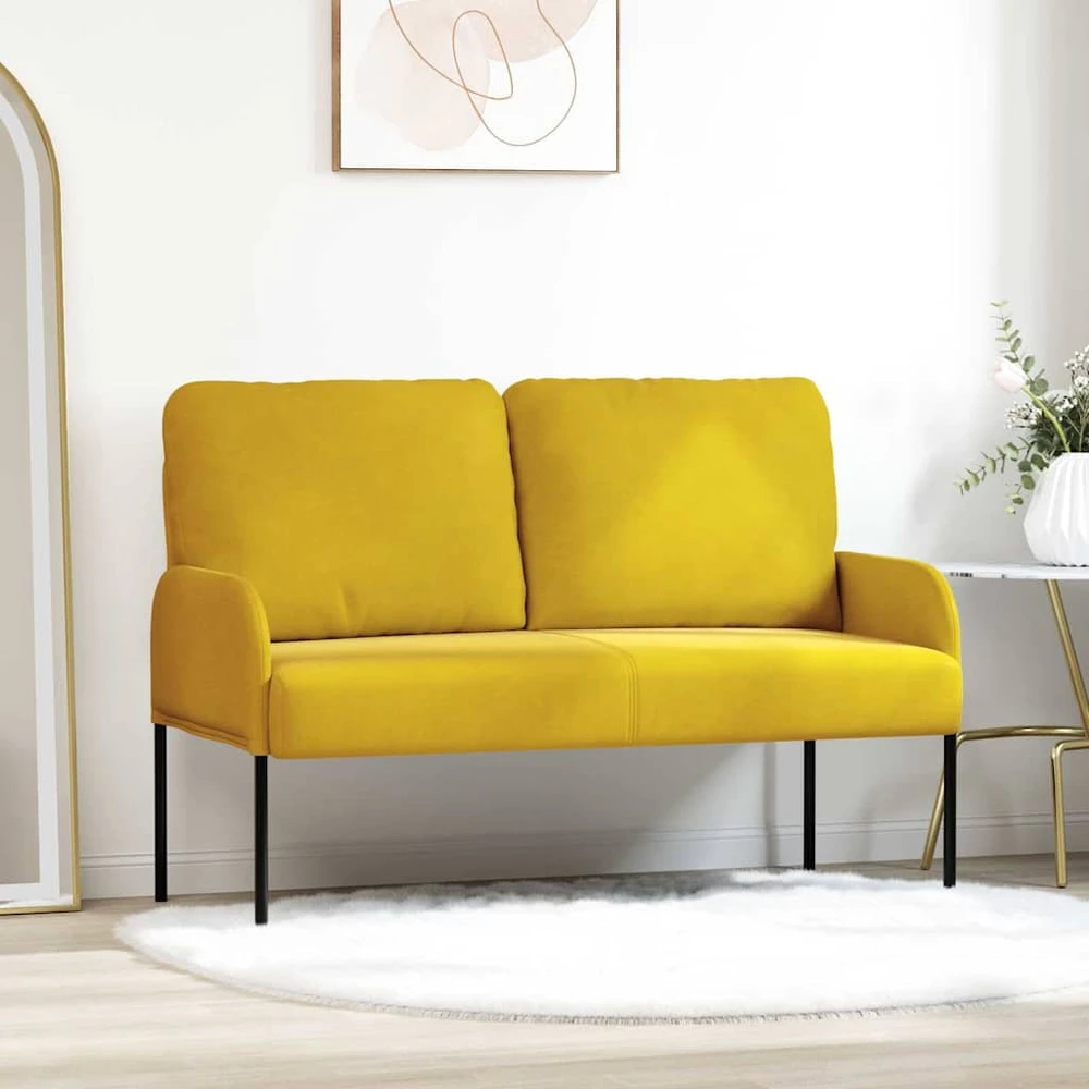 Sofa Sofos su pagalve 110cm Geltona fanera