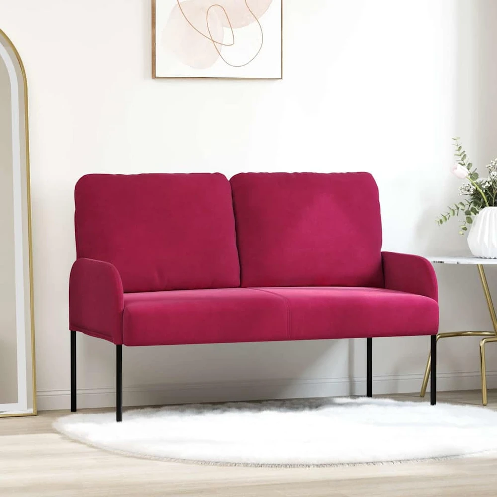 Sofa Sofos su pagalve 110cm Vyno raudona fanera