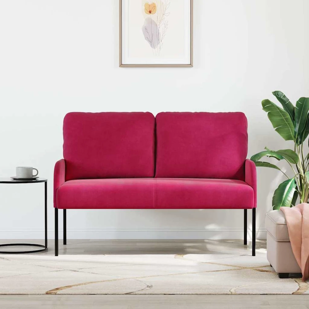 Sofa Sofos su pagalve 110cm Vyno raudona fanera