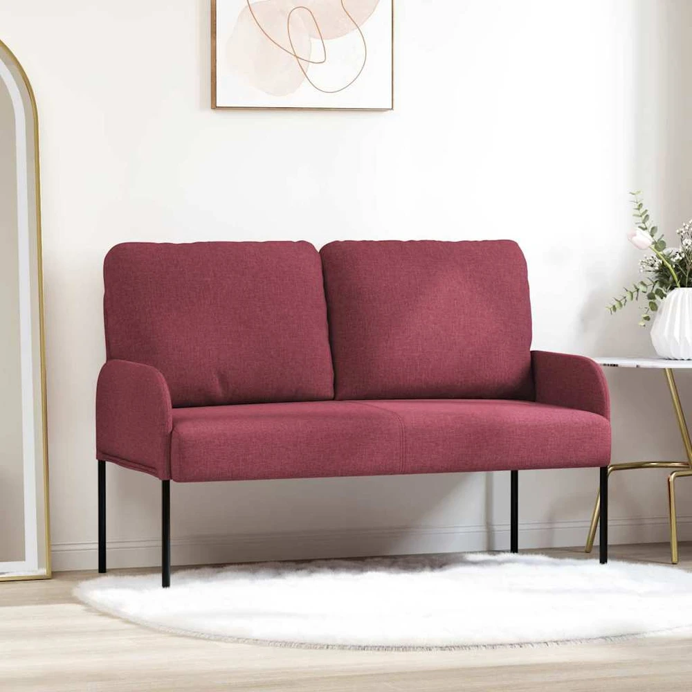 Sofa Sofos su pagalve 110cm Vyno raudona fanera