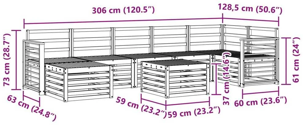 Lauko sofos komplektas 8 vnt. Natūrali