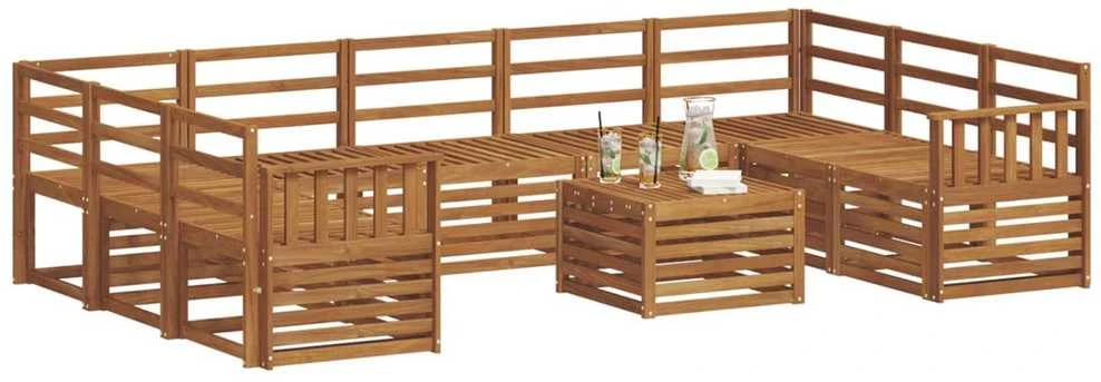 Lauko baldų komplektas Lauko sofos komplektas 10 vnt. Natūrali