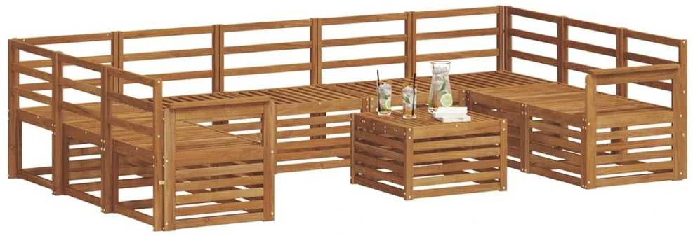 Lauko baldų komplektas Lauko sofos komplektas 10 vnt. Natūrali