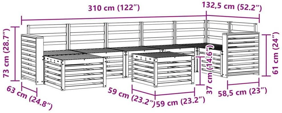 Lauko sofos komplektas 8 vnt. Natūrali