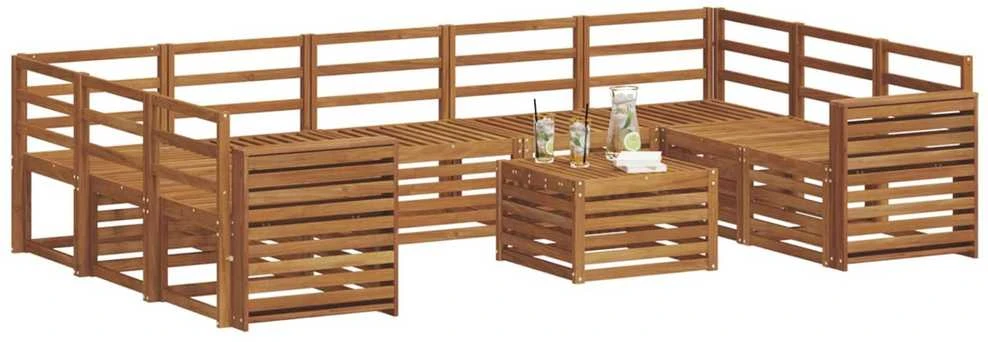 Lauko sofos komplektas 10 vnt. Natūrali