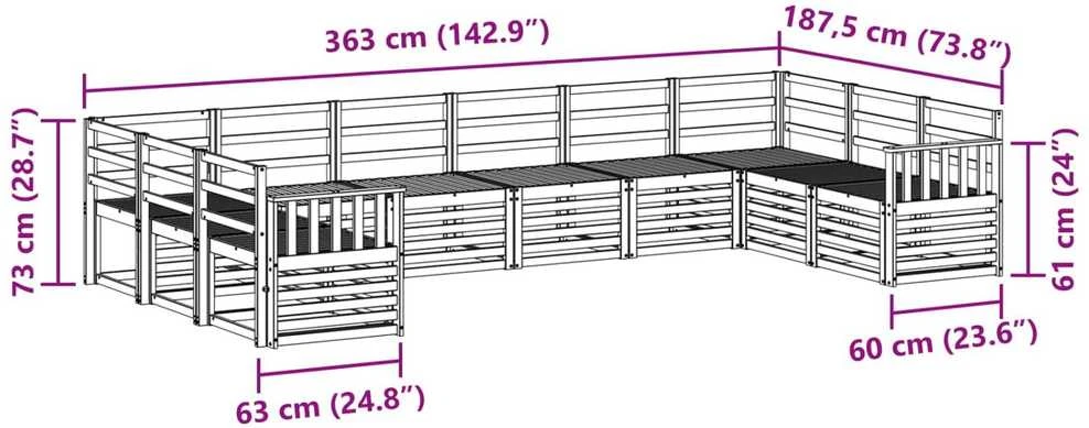 Lauko sofos komplektas 10 vnt. Natūrali