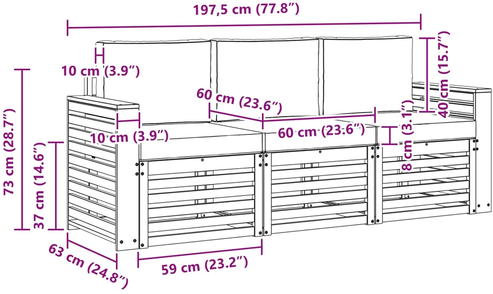 Sofų komplektai 3 vnt. Natūralus ir bežinis