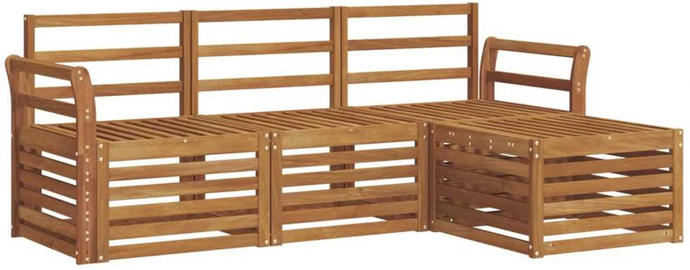 Lauko baldų komplektas Lauko sofos komplektas 4 vnt. Natūrali