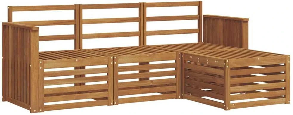 Lauko baldų komplektas Lauko sofos komplektas 4 vnt. Natūrali