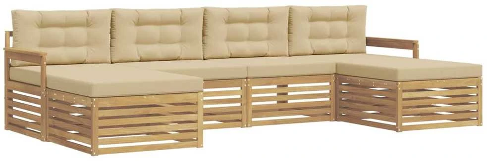 Lauko sofos komplektas 6 vnt. Balta ir kreminė