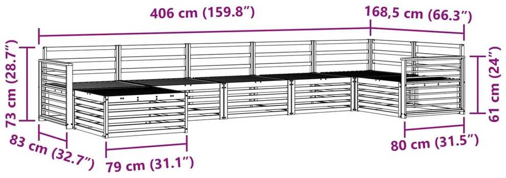 Sofa Lauko sofos komplektas 7 vnt. Natūrali