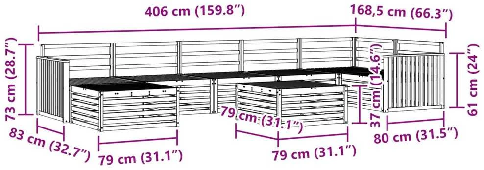Sofa Lauko sofos komplektas 8 vnt. Natūrali