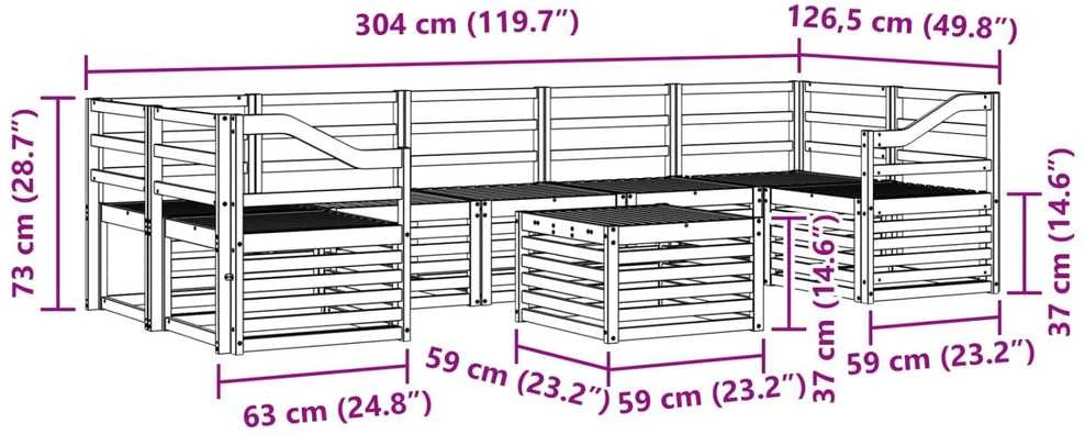 Lauko baldų komplektas Lauko sofos komplektas 8 vnt. Natūrali Kietos akacijos mediena