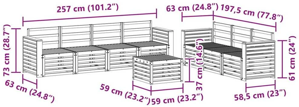 Sofų komplektai 8 vnt. Natūrali Kietos akacijos mediena