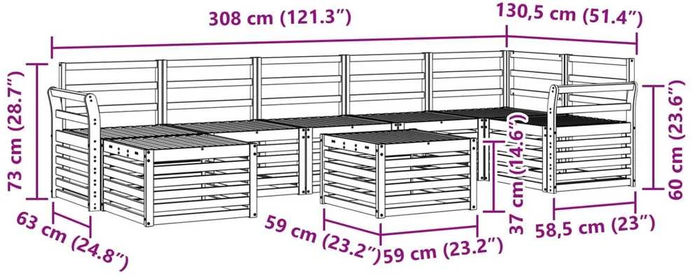 Lauko sofos komplektas 8 vnt. Natūrali
