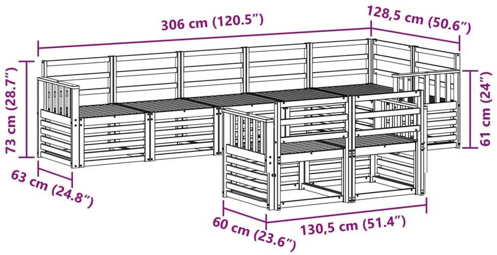 Lauko sofos komplektas 8 vnt. Natūrali Poliesteris