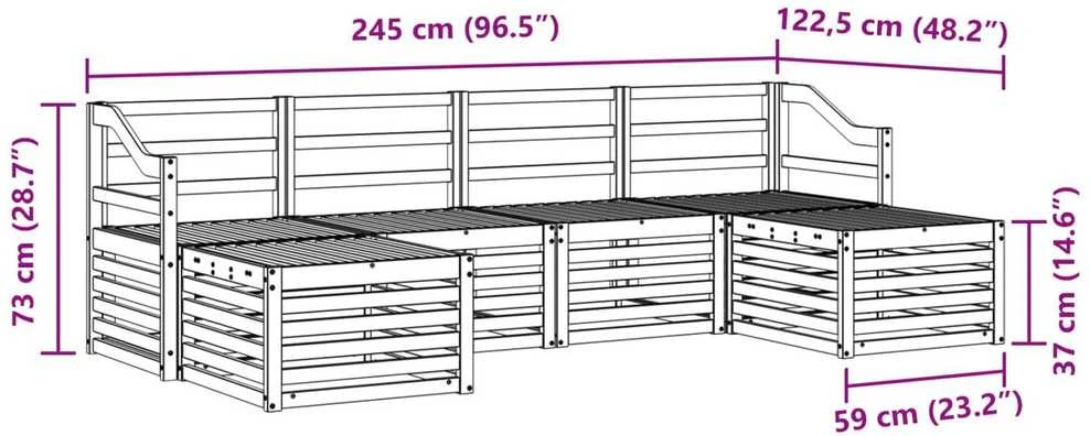 Lauko sofos komplektas 6 vnt. Natūrali