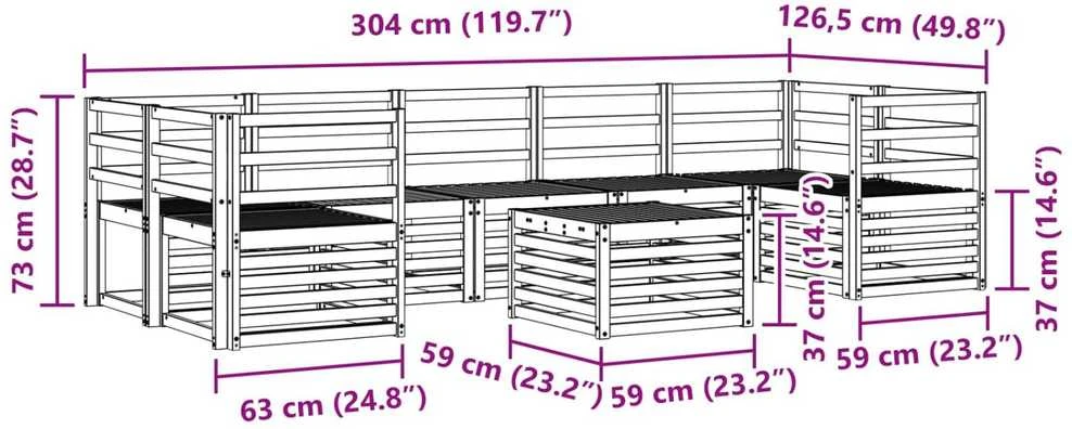 Lauko baldų komplektas Lauko sofos komplektas 8 vnt. Natūrali Kietos akacijos mediena