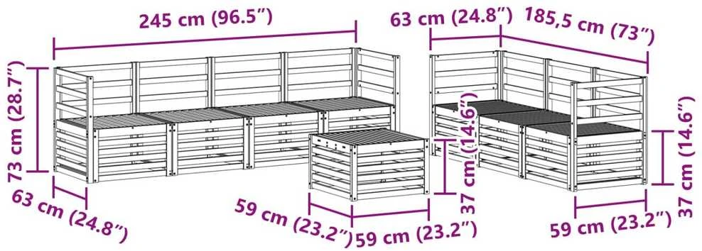 Sofų komplektai 8 vnt. Natūrali Kietos akacijos mediena