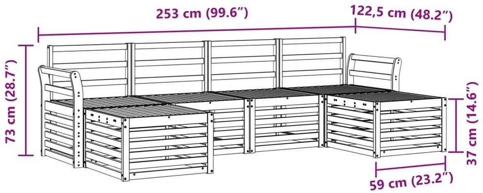 Lauko sofos komplektas 6 vnt. Natūrali