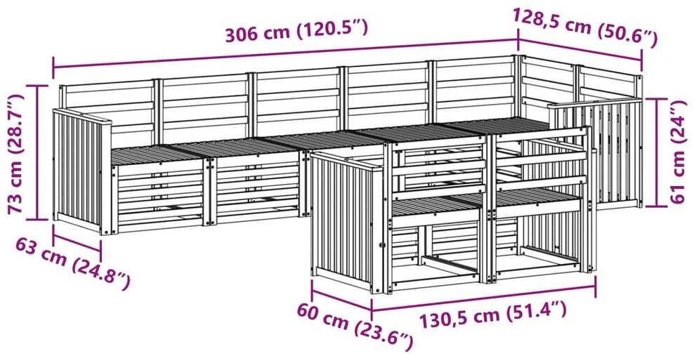 Lauko sofos komplektas 8 vnt. Natūrali Poliesteris