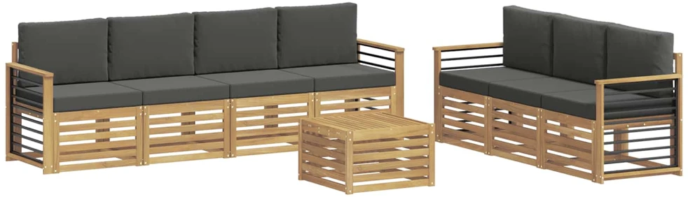 Sofų komplektai 8 vnt. 7 vietos Baltas and Anthracite Polyester