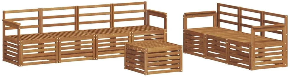 Lauko sofos komplektas 8 vnt. 7 vietos Natūrali