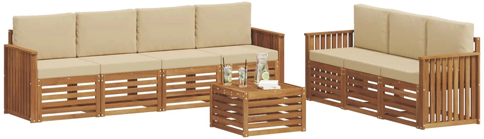 Sofų komplektai 8 vnt. Natūralus ir bežinis
