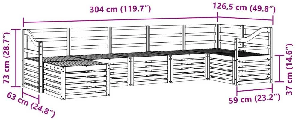 Lauko sofos komplektas 7 vnt. Natūrali