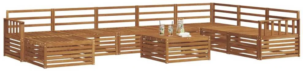 Sofa Lauko sofos komplektas 9 vnt. Natūrali Kietos akacijos mediena