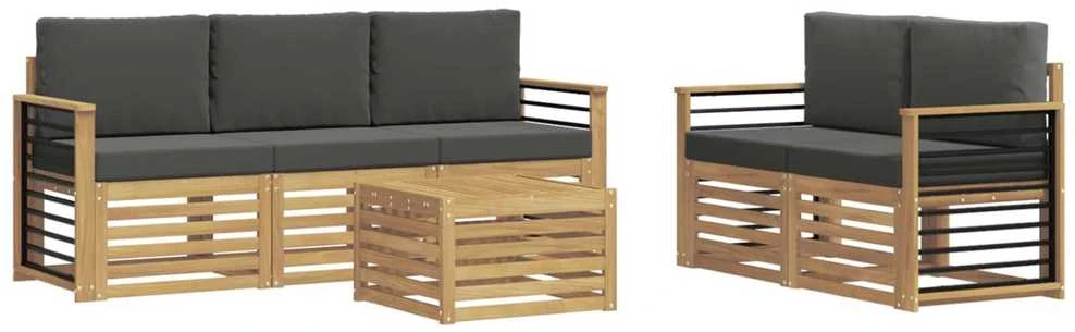 Lauko sofos komplektas 6 vnt. Balta ir antracito Poliesteris