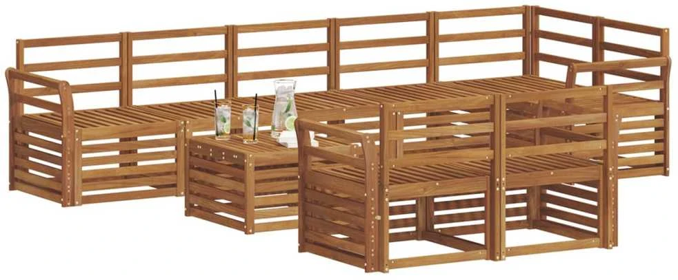 Lauko sofos komplektas 9 vnt. Natūrali Poliesteris