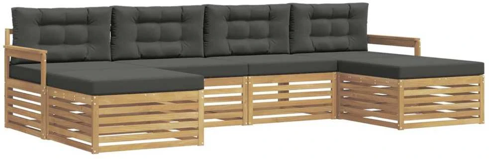 Lauko sofos komplektas 6 vnt. Balta ir antracito